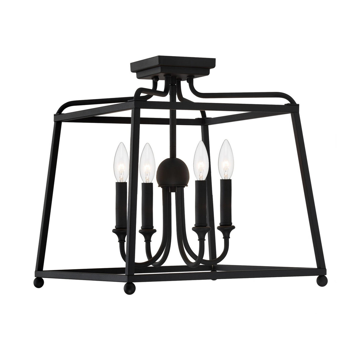 Crystorama - 2243-BF_NOSHADE - Four Light Semi Flush Mount - Sylvan - Black Forged