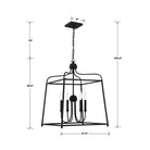 Crystorama - 2244-BF_NOSHADE - Quatre lumières Suspendu - Sylvan - Forgé en noir