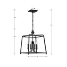 Crystorama - 2245-BF_NOSHADE - Quatre lumières Suspendu - Sylvan - Forgé en noir