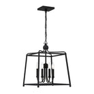 Crystorama - 2245-BF_NOSHADE - Quatre lumières Suspendu - Sylvan - Forgé en noir