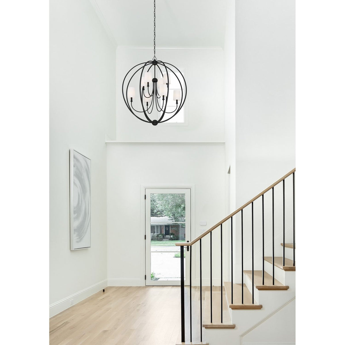 Crystorama - 2246-BF - Huit Lumières Suspendu - Sylvan - Forgé en noir