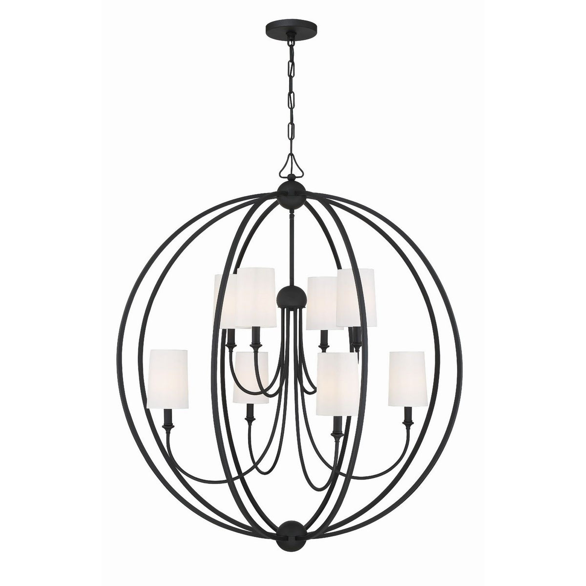 Crystorama - 2246-BF - Huit Lumières Suspendu - Sylvan - Forgé en noir