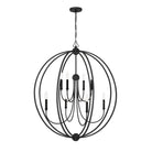 Crystorama - 2246-BF_NOSHADE - Huit Lumières Suspendu - Sylvan - Forgé en noir