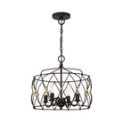Crystorama - ZUC-A9030-EB-GA - Four Light Pendant - Zucca - English Bronze + Antique Gold