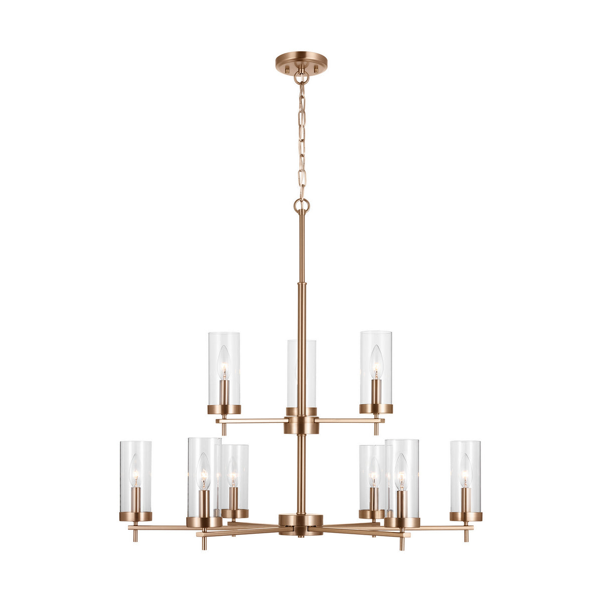 Visual Comfort Studio Canada - 3190309EN-848 - Nine Light Chandelier - Zire - Satin Brass