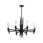 Alora Canada - CH335836MBCR - Eight Light Chandelier - Torres - Clear Ribbed Glass/Matte Black