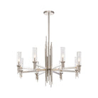 Alora Canada - CH335836PNCR - Eight Light Chandelier - Torres - Polished Nickel/Ribbed Glass