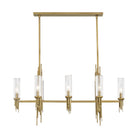 Alora Canada - LP335838VBCR - Eight Light Pendant - Torres - Ribbed Glass/Vintage Brass