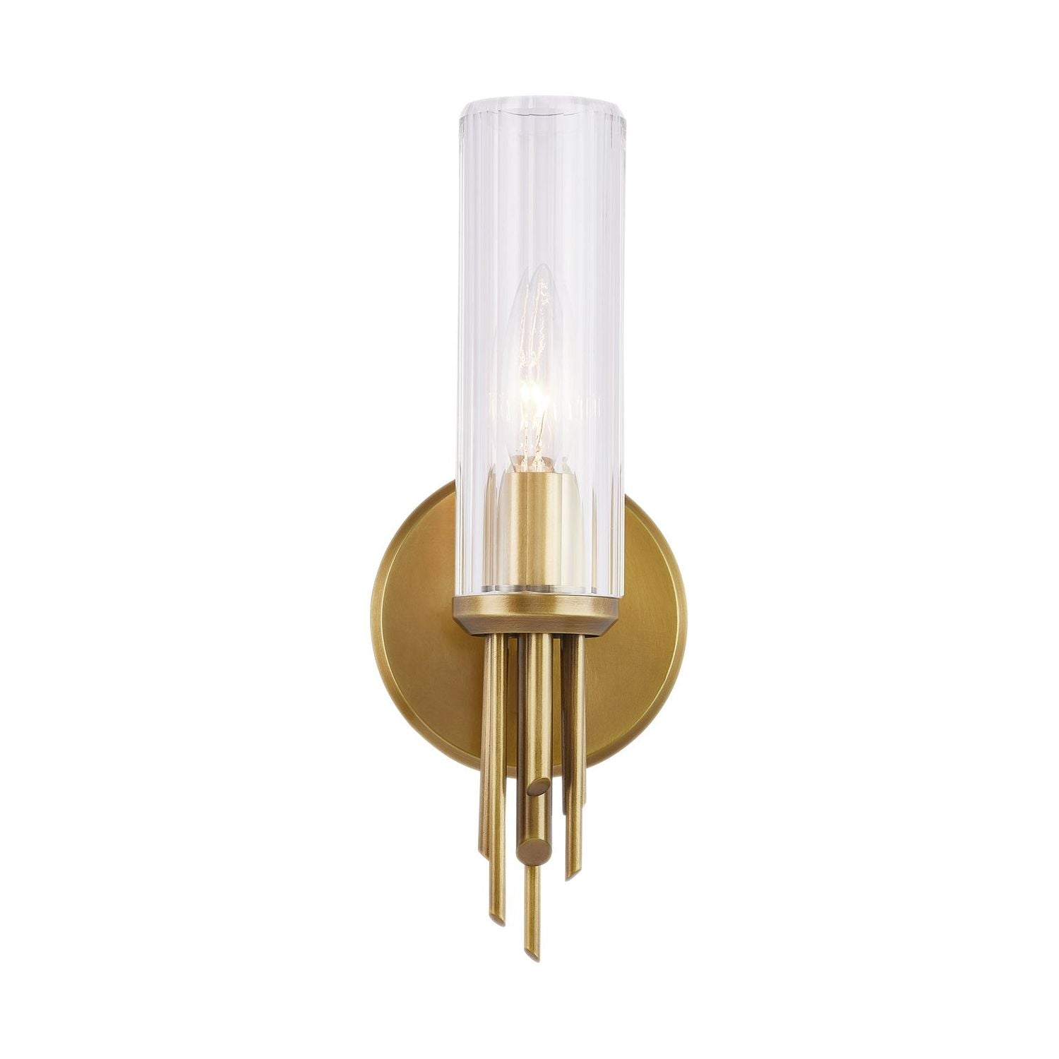 Alora Canada - WV335103VBCR - One Light Vanity - Torres - Ribbed Glass/Vintage Brass