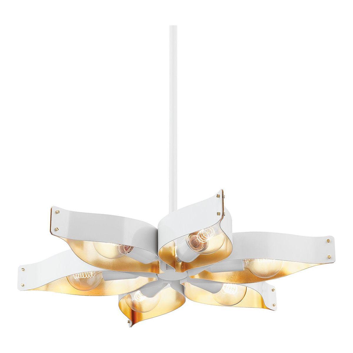 Mitzi - H658806-SWH/GL - Six Light Chandelier - Nala - Soft White/Gold Leaf