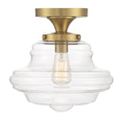 Meridian M60069NB Une lumière semi-Plafonnier en laiton naturel