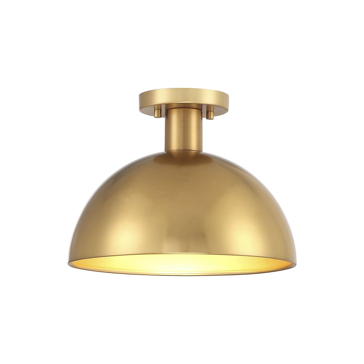 Meridian - M60071NB - One Light Semi-Flush Mount - Natural Brass