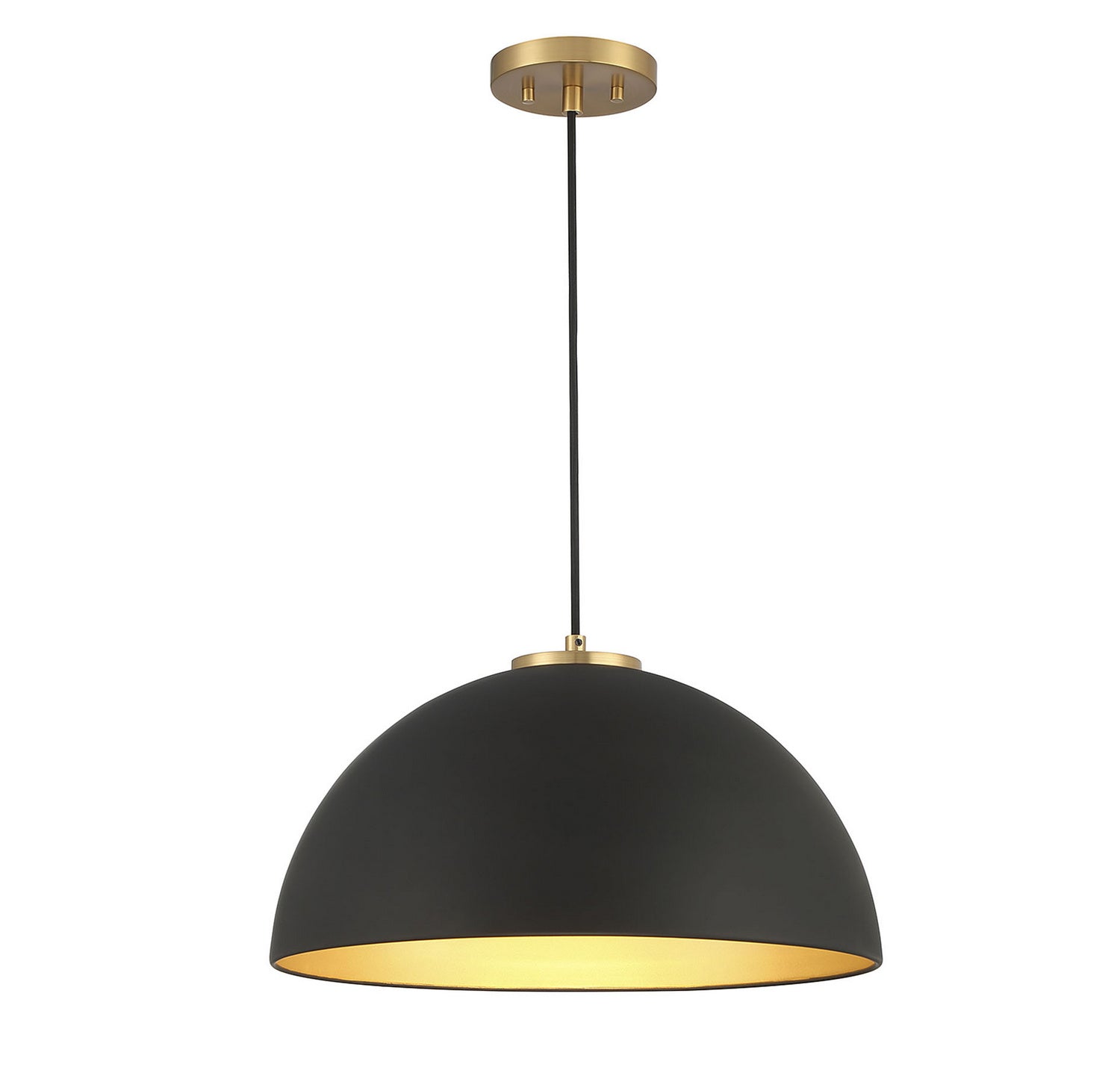 Lumière Meridian M7024MBKNB One Suspension en noir mat avec laiton naturel