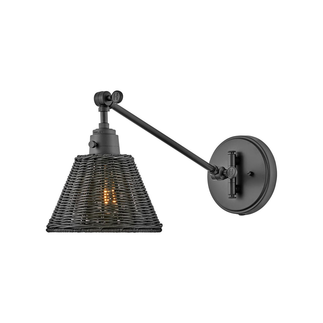 Hinkley Canada - 3690BK-BKT - LED Wall Sconce - Arti - Black with Black Natural Rattan Shade