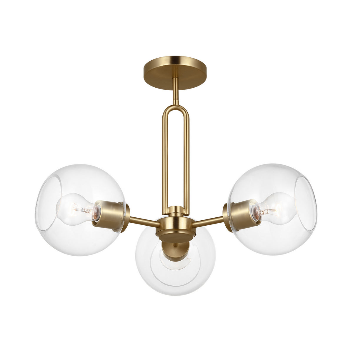 Visual Comfort Studio Canada - 7755703-848 - Three Light Semi-Flush Mount - Codyn - Satin Brass