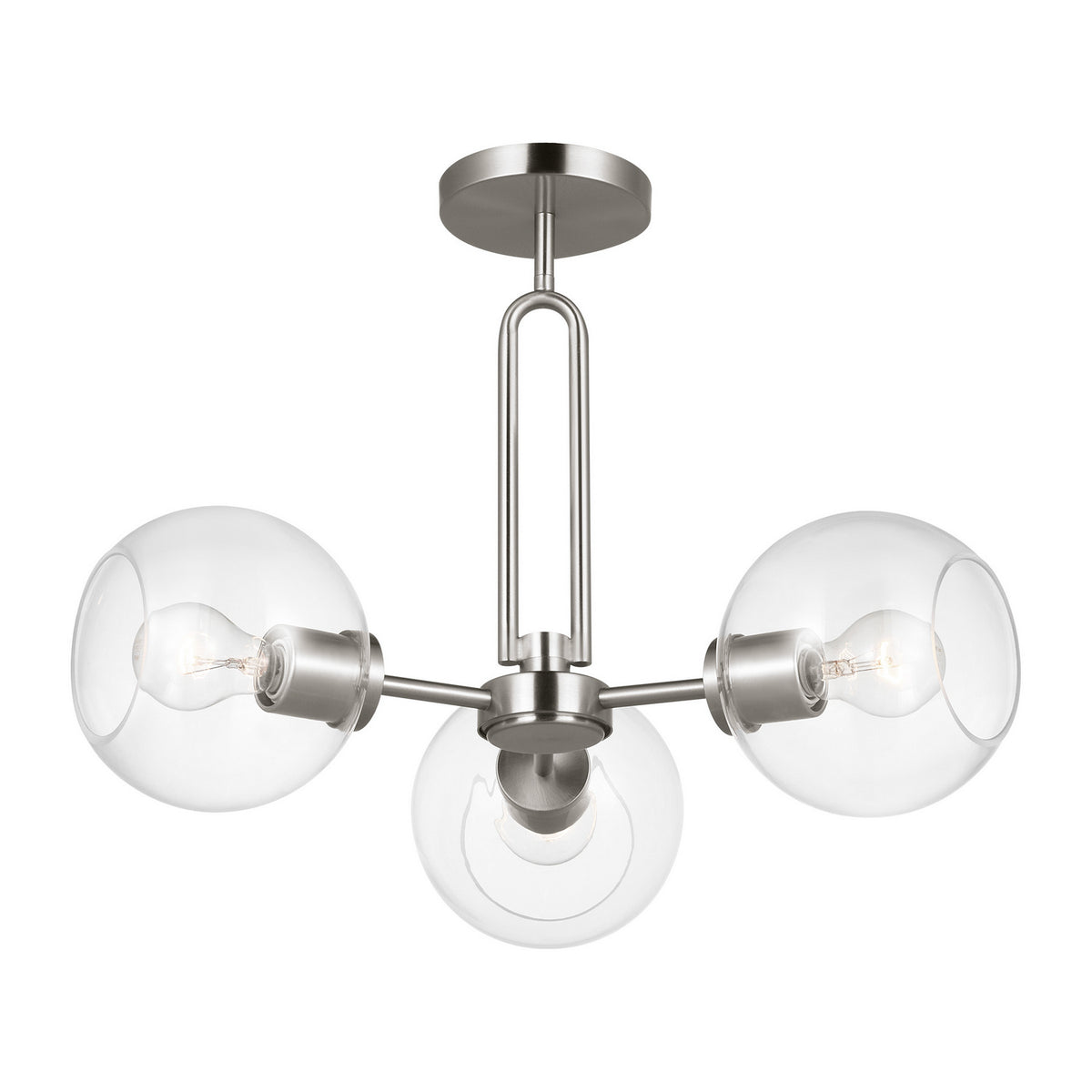 Visual Comfort Studio Canada - 7755703-962 - Three Light Semi-Flush Mount - Codyn - Brushed Nickel