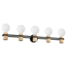 Eglo Canada - 205369A - Five Light Vanity - Chieveley - Matte Black & Wood