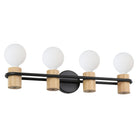 Eglo Canada - 205371A - Four Light Vanity - Chieveley - Matte Black & Wood