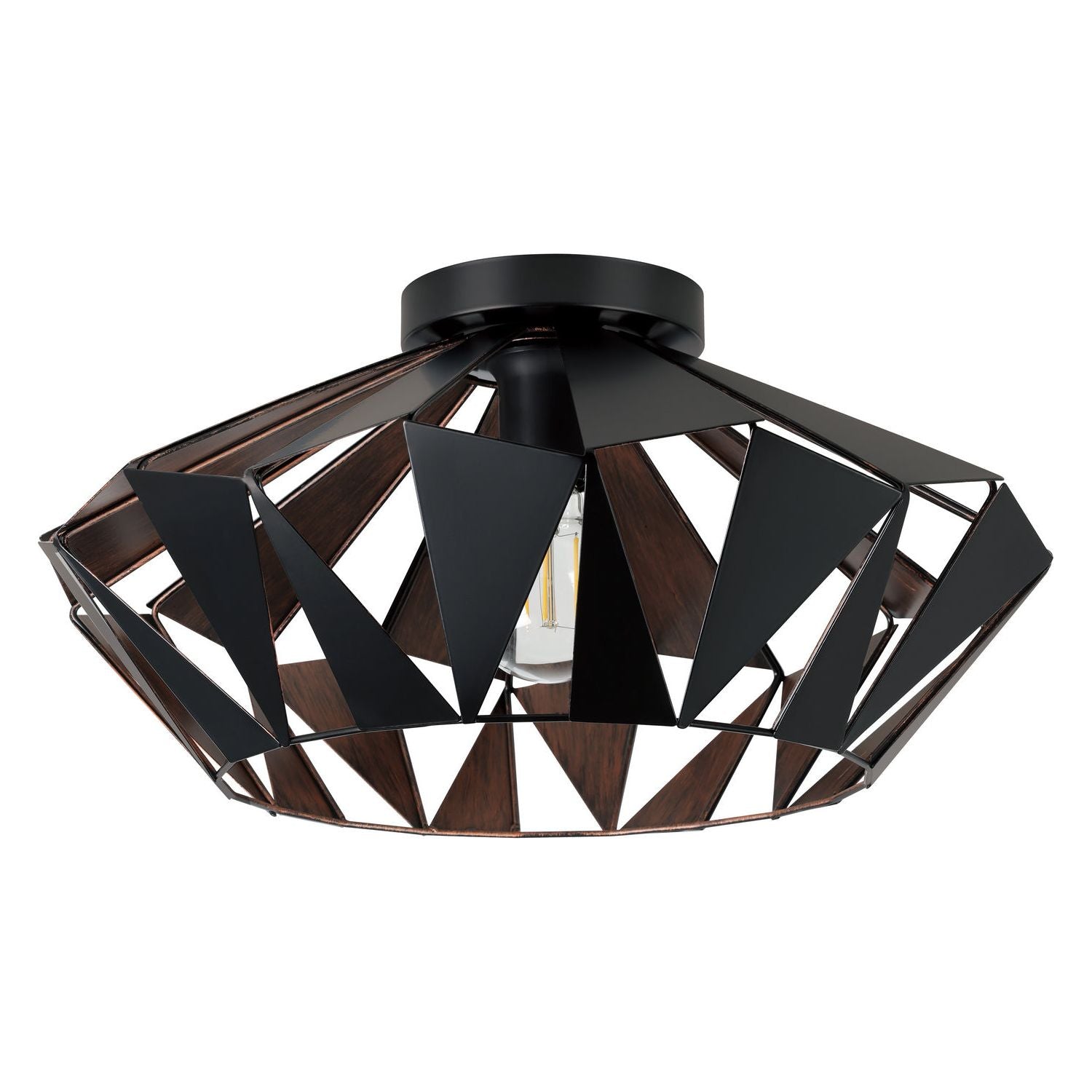 Eglo Canada - 43399A - One Light Flush Mount - Carlton 6 - Matte Black