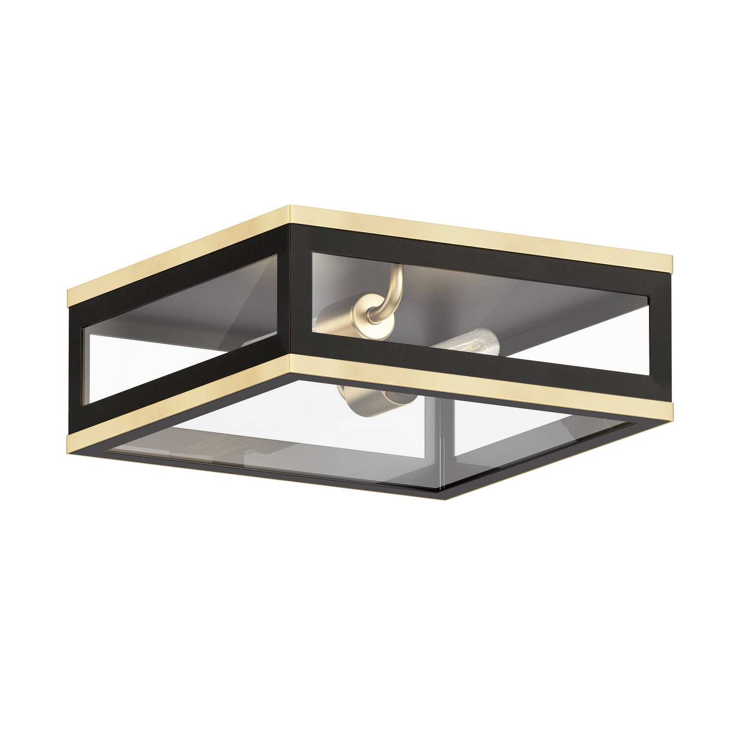 Maxim Lighting 30059CLBKGLD Neoclass Outdoor Flush Mount in Black / Gold