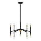 Lighting One E - V6-L1-5610-10-143 - Ten Light Chandelier - Rossi - Matte Black w/ Warm Brass