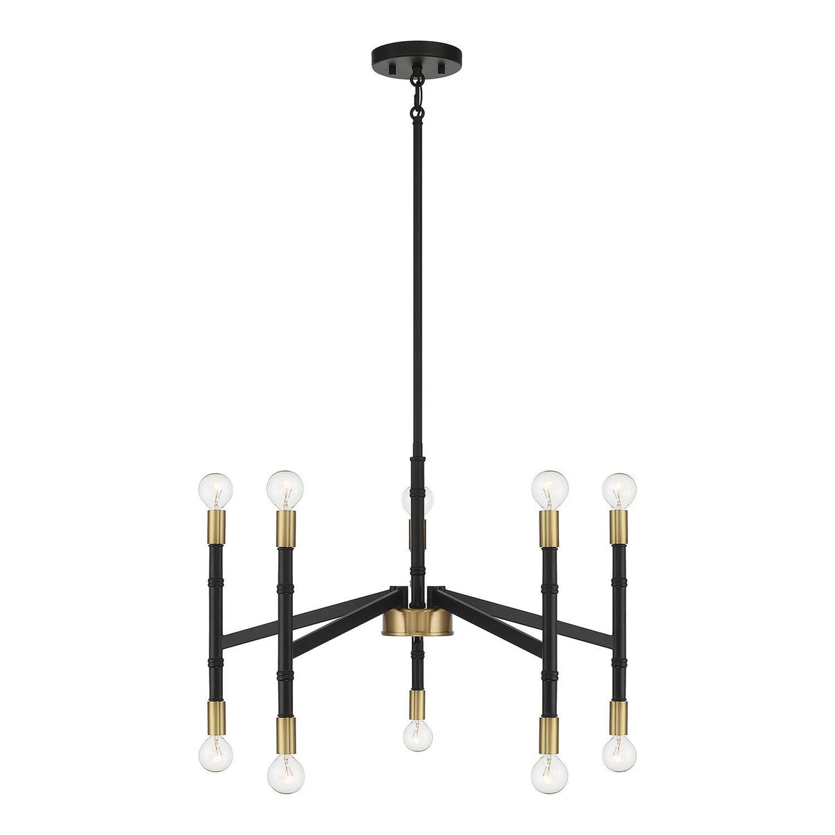 Lighting One E - V6-L1-5610-10-143 - Ten Light Chandelier - Rossi - Matte Black w/ Warm Brass