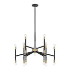 Lighting One E - V6-L1-5611-18-143 - 18 Light Chandelier - Rossi - Matte Black w/ Warm Brass