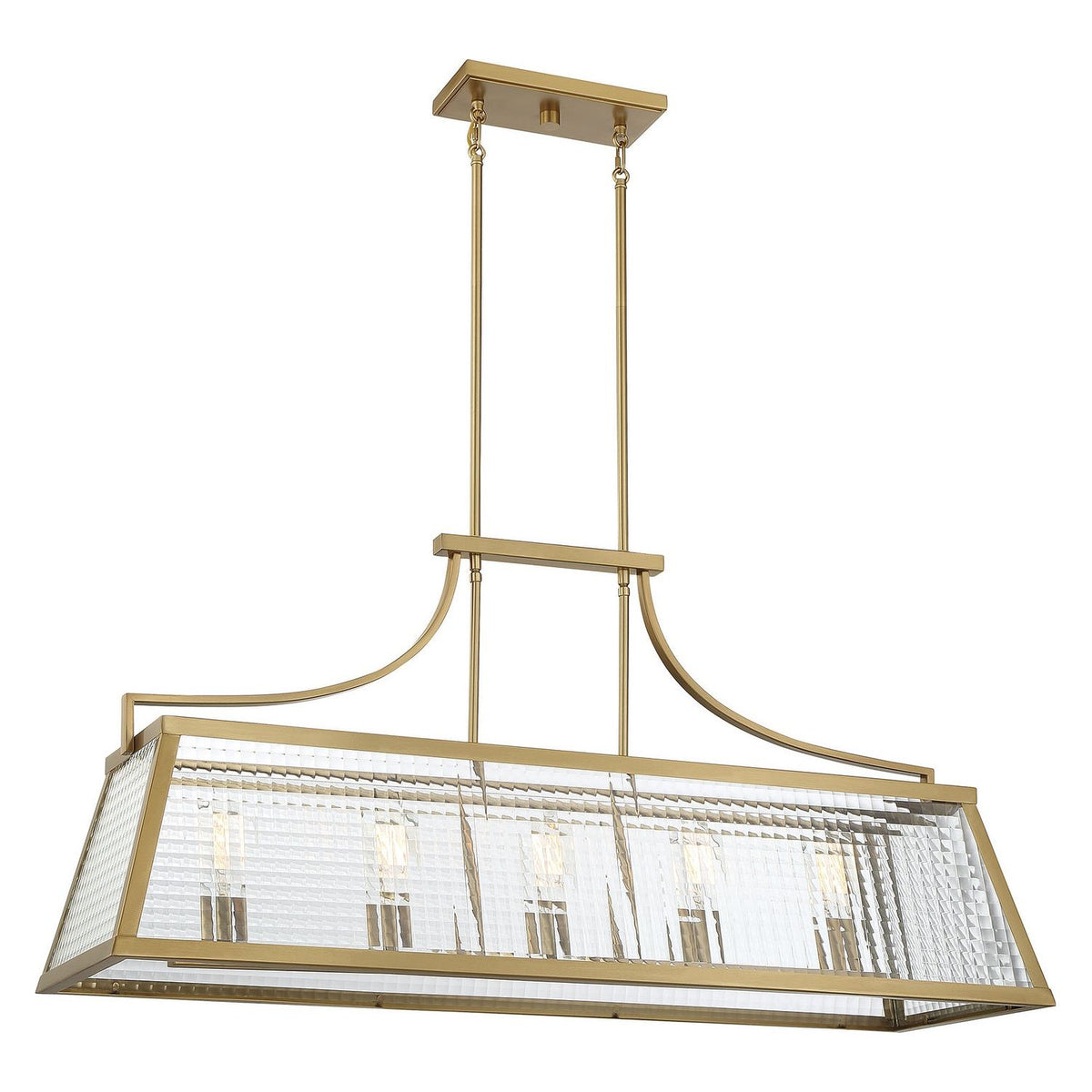 Lighting One E - V6-L1-6841-5-322 - Five Light Linear Chandelier - Elias - Warm Brass