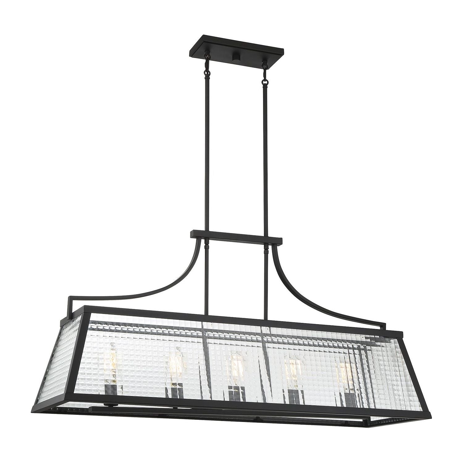 Lighting One E - V6-L1-6841-5-89 - Five Light Linear Chandelier - Elias - Matte Black