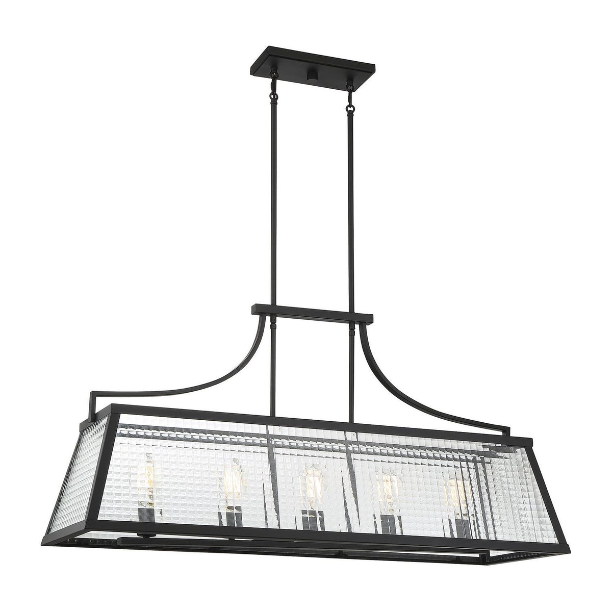 Lighting One E - V6-L1-6841-5-89 - Five Light Linear Chandelier - Elias - Matte Black