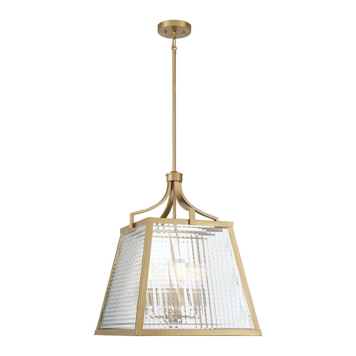 Lighting One E - V6-L3-6840-4-322 - Four Light Pendant - Elias - Warm Brass