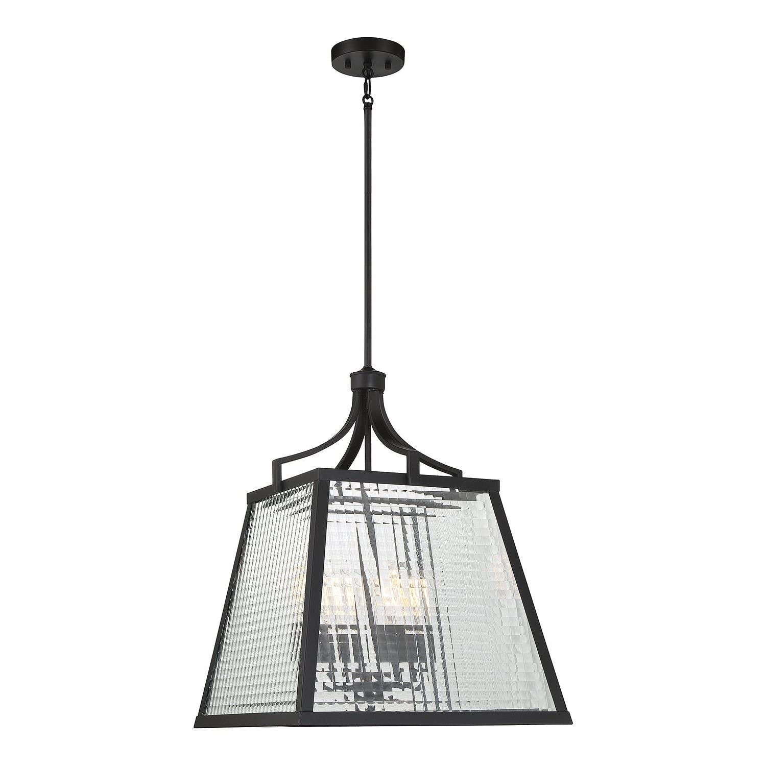 Lighting One E - V6-L3-6840-4-89 - Four Light Pendant - Elias - Matte Black