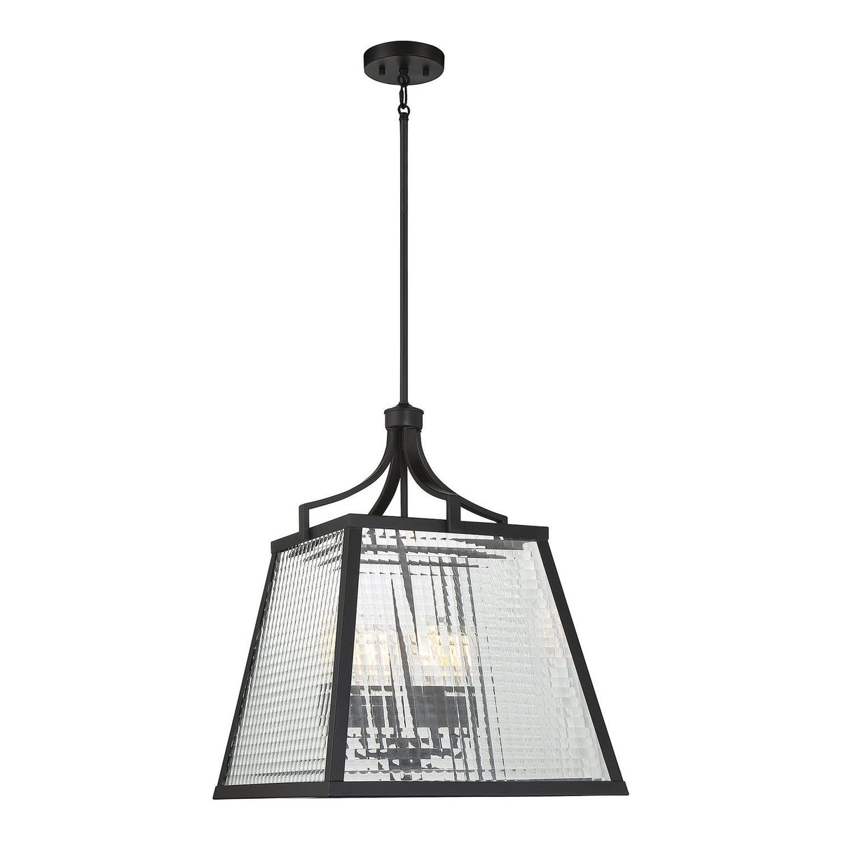 Lighting One E - V6-L3-6840-4-89 - Four Light Pendant - Elias - Matte Black