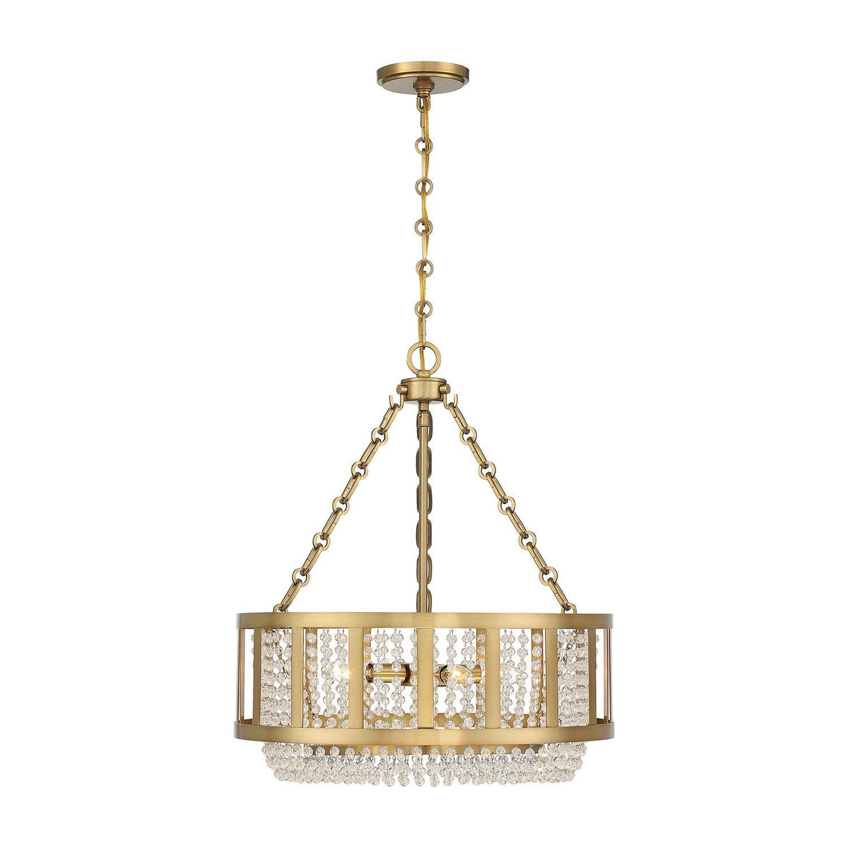 Lighting One E - V6-L7-3201-4-322 - Four Light Pendant - Mancini - Warm Brass