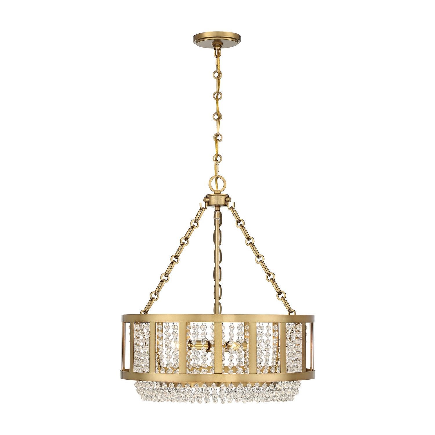 Lighting One E - V6-L7-3201-4-322 - Four Light Pendant - Mancini - Warm Brass