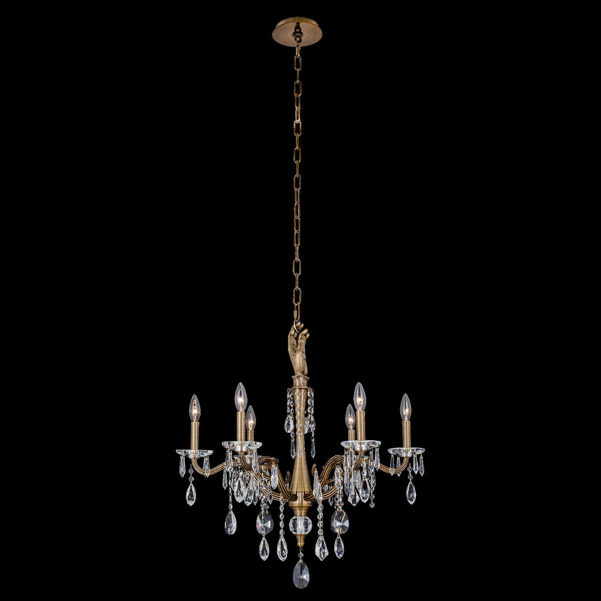 Allegri - 039071-032-FR001 - Six Light Chandelier - Venere - Historic Brass