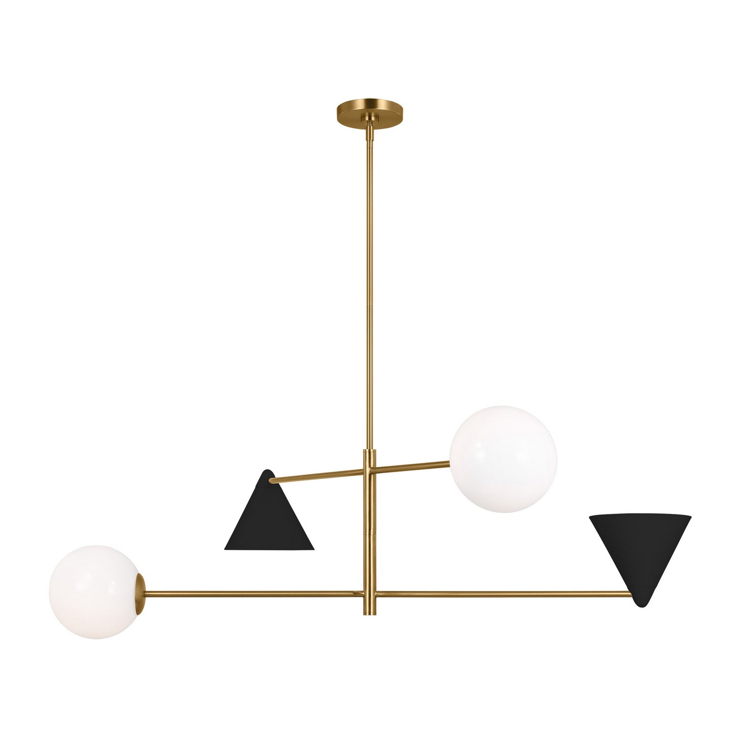 Visual Comfort Studio Canada - AEC1094MBKBBS - Four Light Chandelier - Cosmo - Midnight Black and Burnished Brass