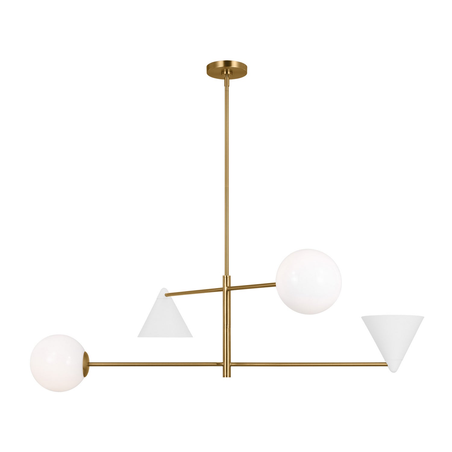 Visual Comfort Studio Canada - AEC1094MWTBBS - Four Light Chandelier - Cosmo - Matte White and Burnished Brass