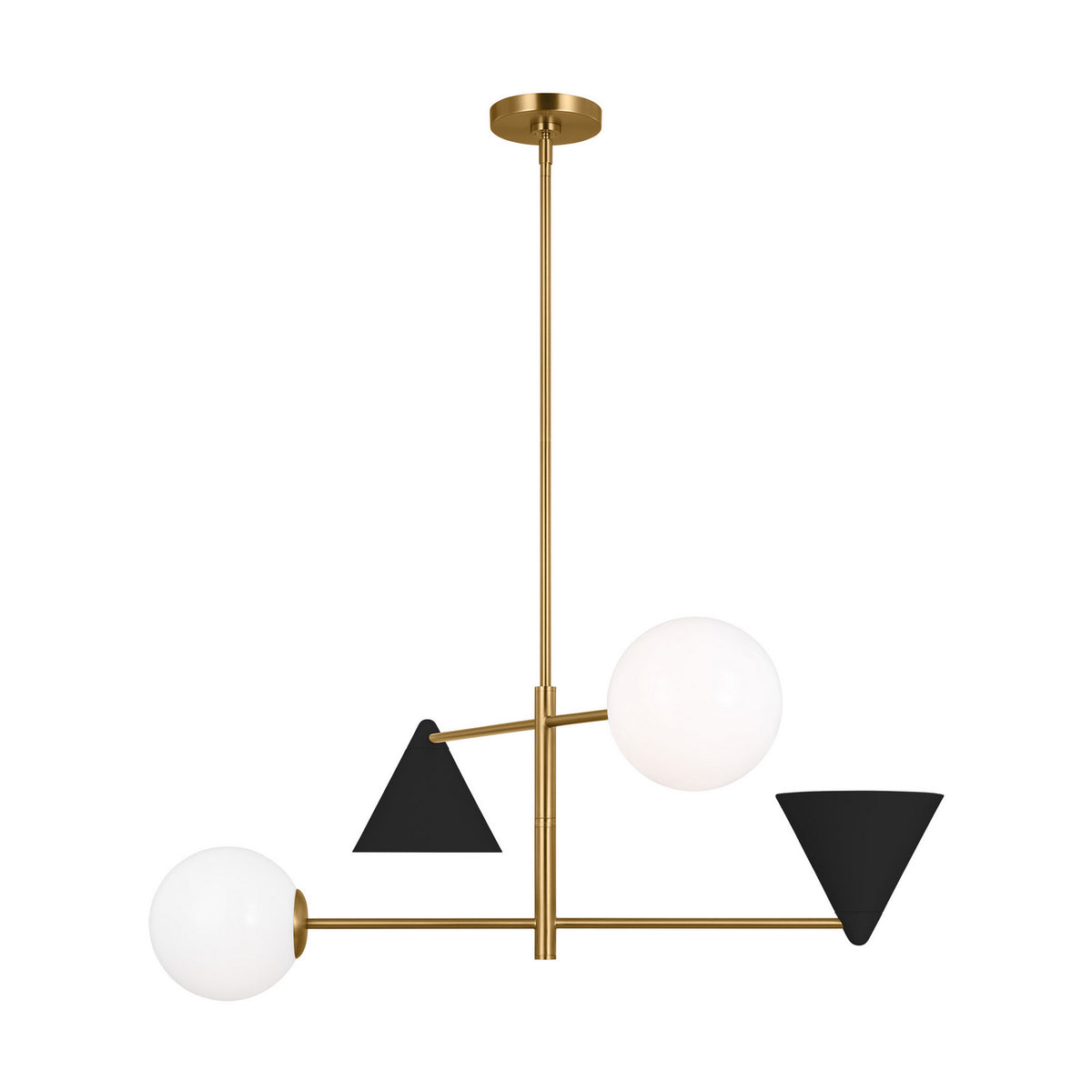 Visual Comfort Studio Canada - AEC1104MBKBBS - Four Light Chandelier - Cosmo - Midnight Black and Burnished Brass