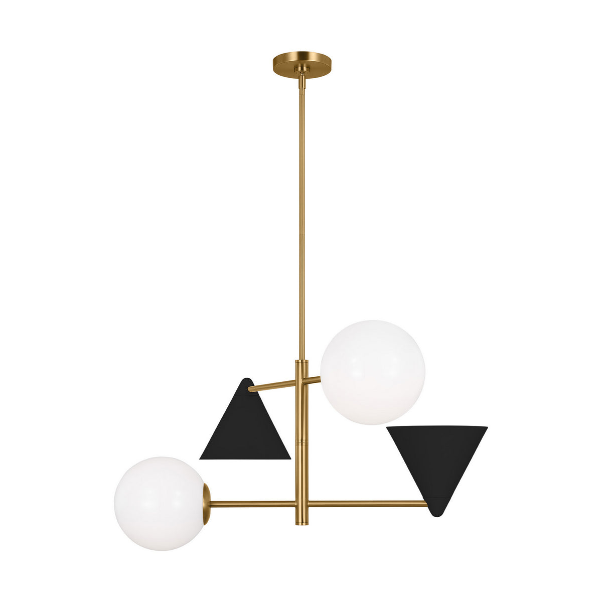Visual Comfort Studio Canada - AEC1114MBKBBS - Four Light Chandelier - Cosmo - Midnight Black and Burnished Brass
