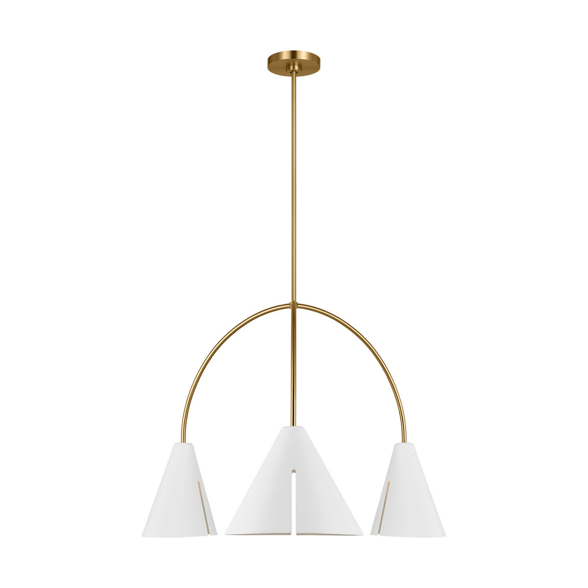 Visual Comfort Studio Canada - KC1113MWTBBS-L1 - LED Chandelier - Cambre - Matte White and Burnished Brass