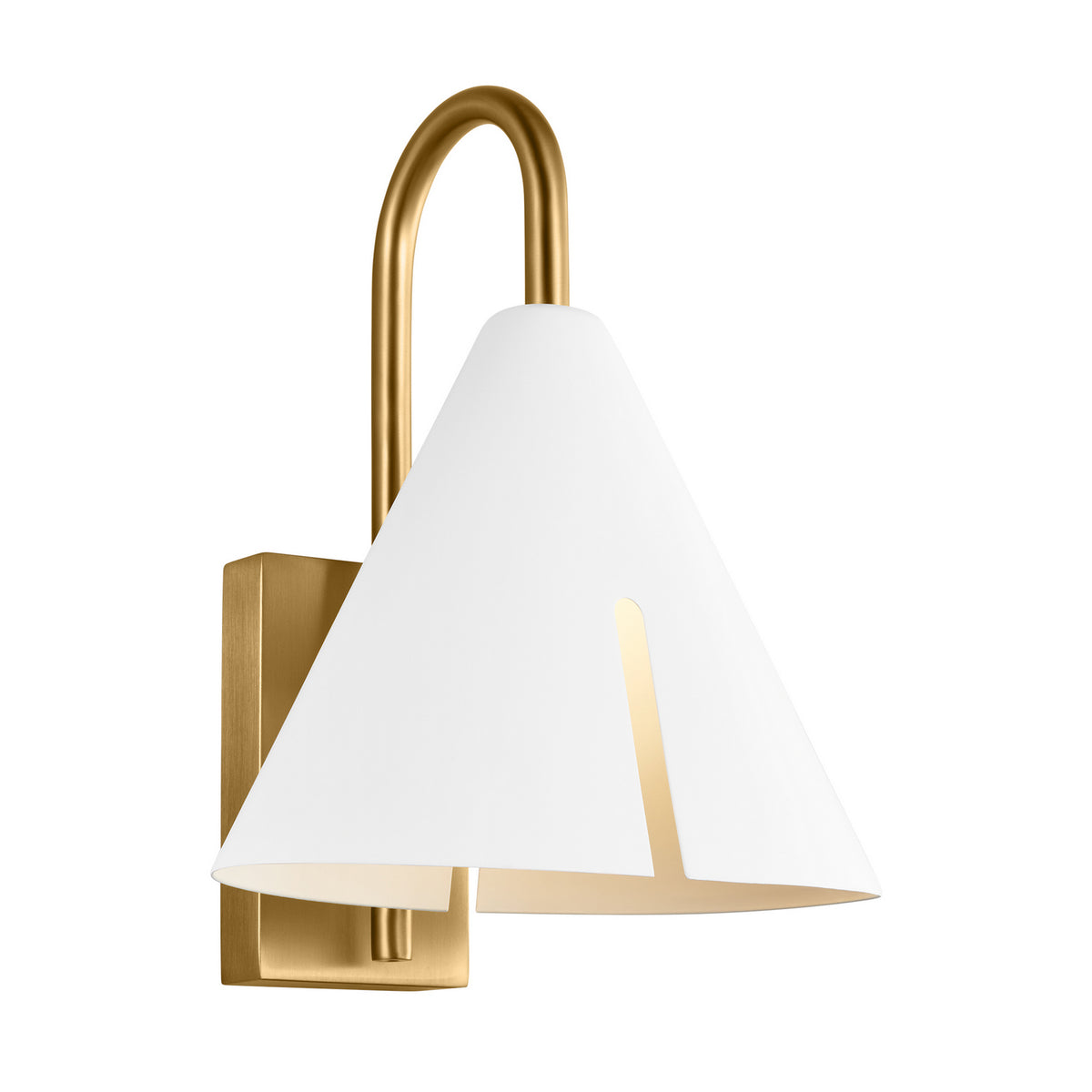 Visual Comfort Studio Canada - KW1131MWTBBS-L1 - LED Wall Sconce - Cambre - Matte White and Burnished Brass