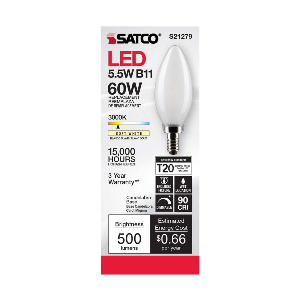 Satco Canada - S21279 - Light Bulb - Frost