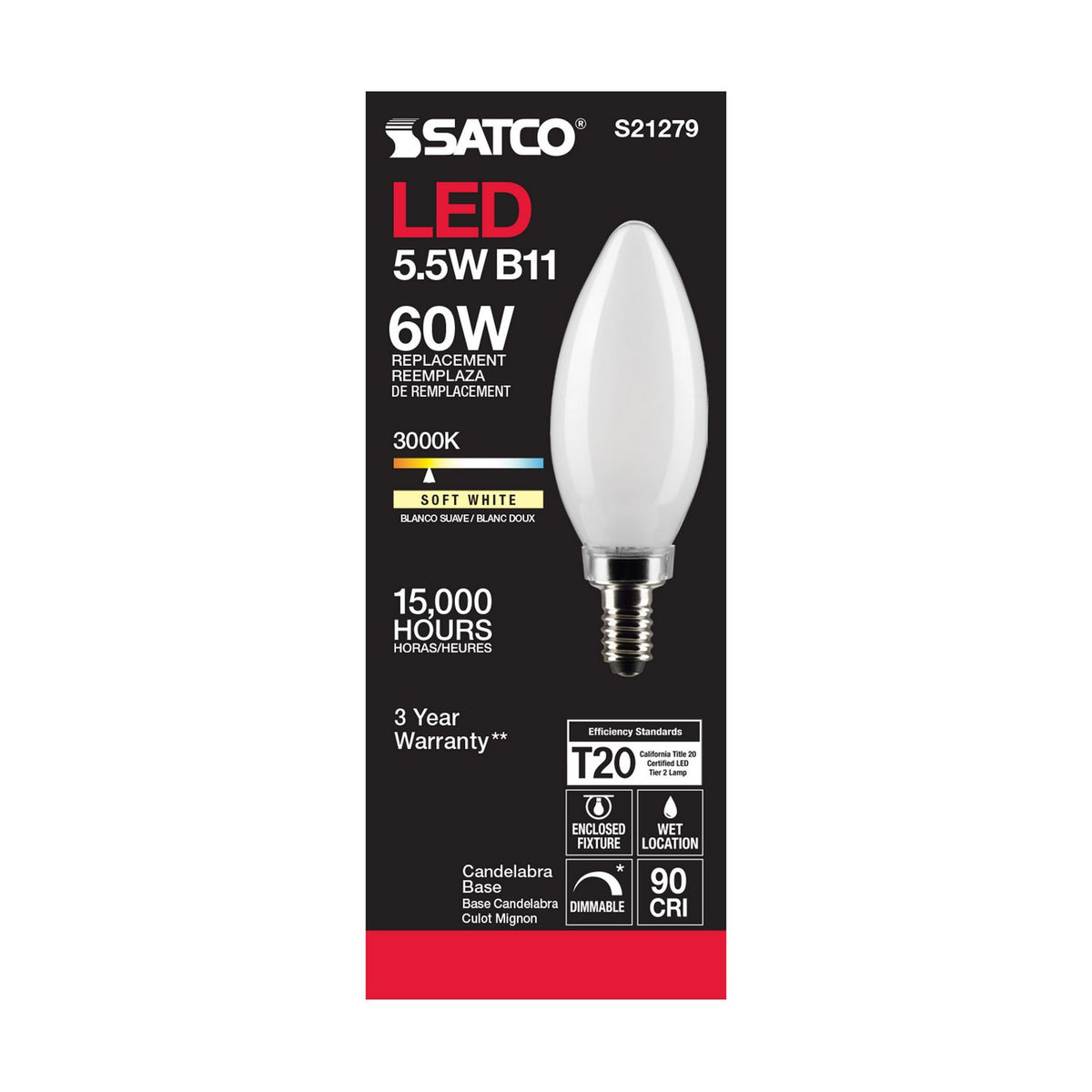Satco Canada - S21279 - Light Bulb - Frost