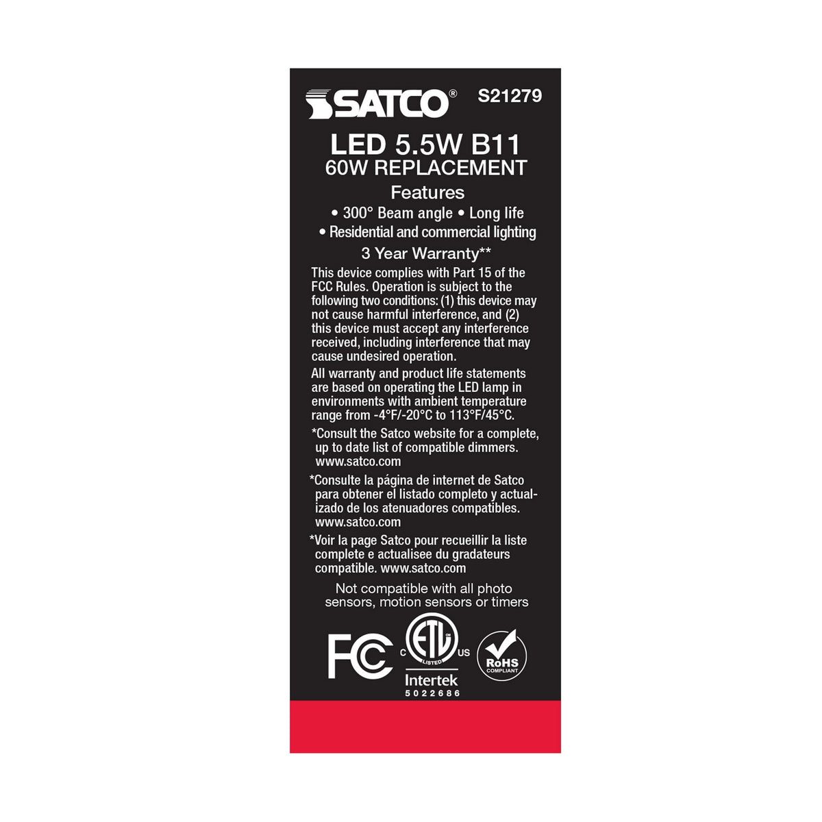 Satco Canada - S21279 - Light Bulb - Frost