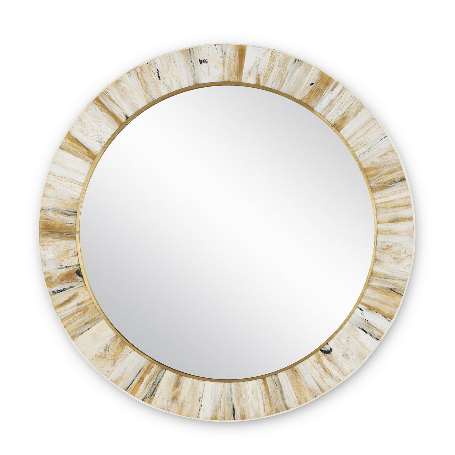 Currey and Company - 1000-0121 - Mirror - Niva - Cream/Brass/Mirror