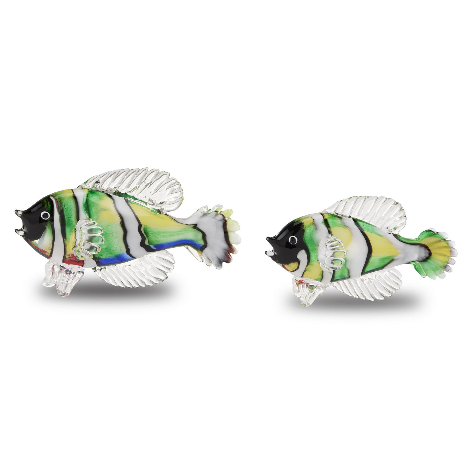 Currey and Company - 1200-0564 - Fish Set of 2 - Rialto - Green/Black/White/Multicolor