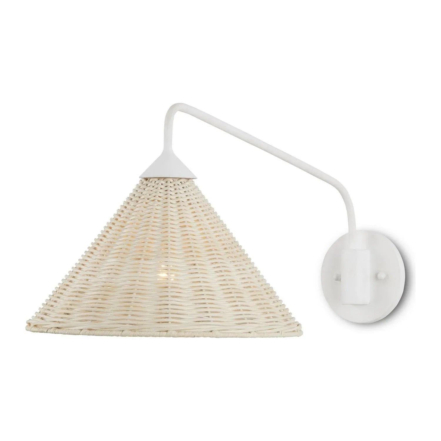 Currey and Company - 5000-0219 - One Light Wall Sconce - Basket Collection - White/Bleached Natural