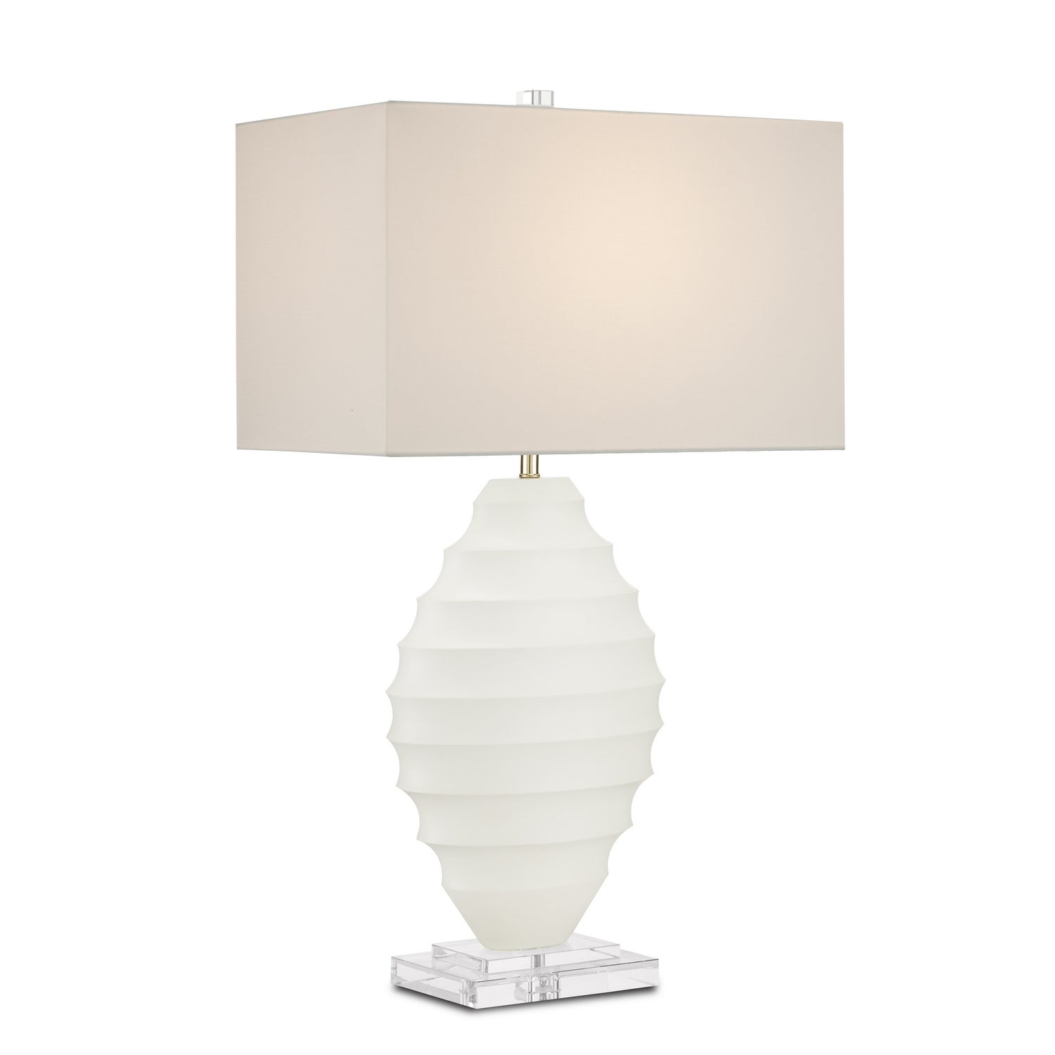 Currey and Company - 6000-0815 - One Light Table Lamp - Abbeville - White/Clear/Polished Brass