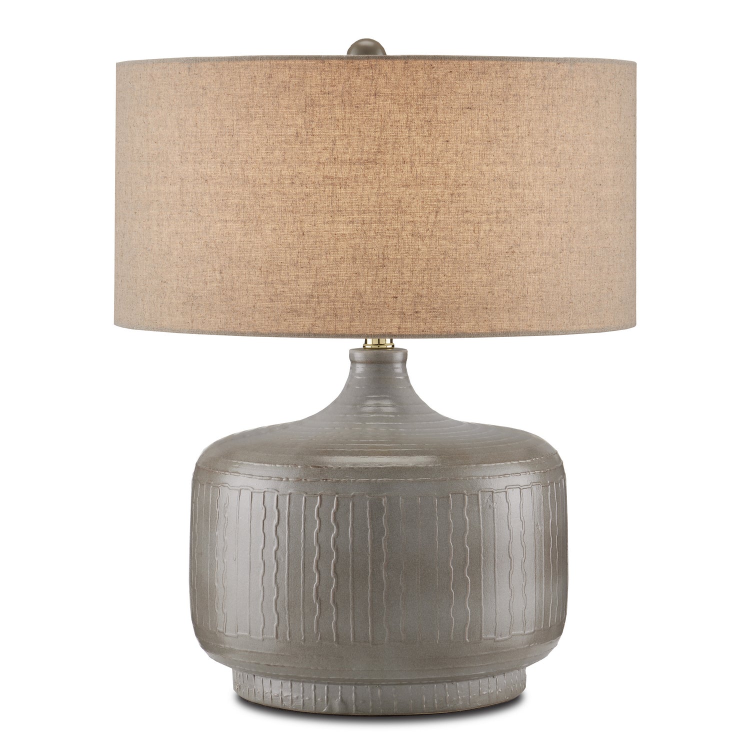 Currey and Company - 6000-0818 - One Light Table Lamp - Alameda - Gray/Polished Brass